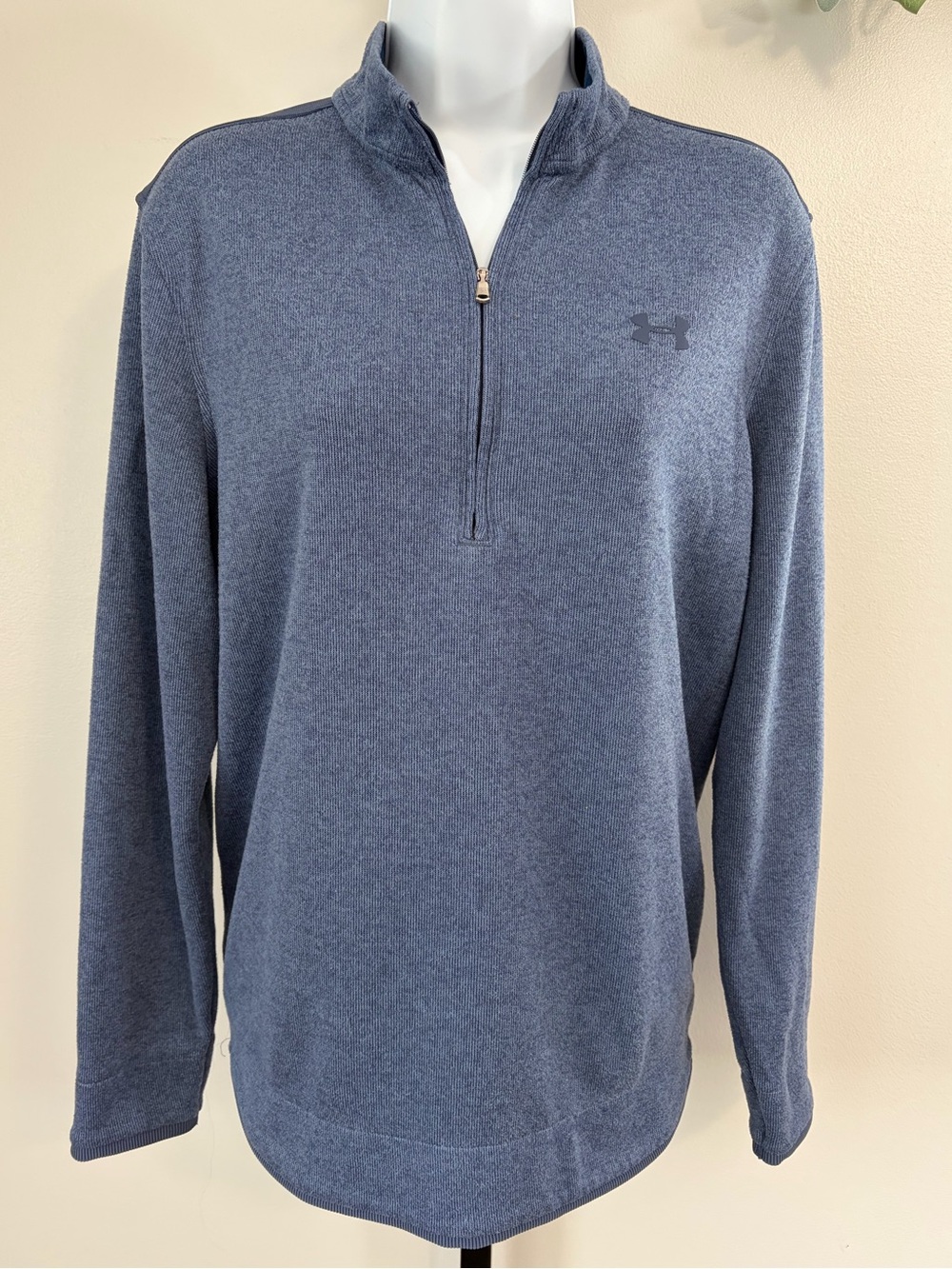 Under Armour Men’s Heather Navy Half-Zip Pullover Sweater